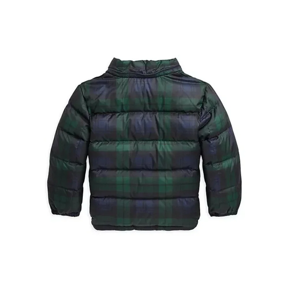 Polo Ralph Lauren Baby Boys Polo Bear Plaid Down Hooded Jacket Size 9 Months 9‎